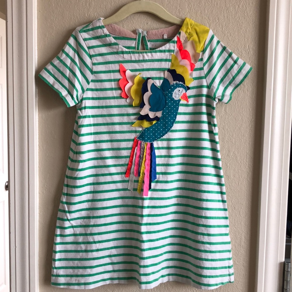 Mini Boden dress with appliqué bird.   From smoke and pet free home.